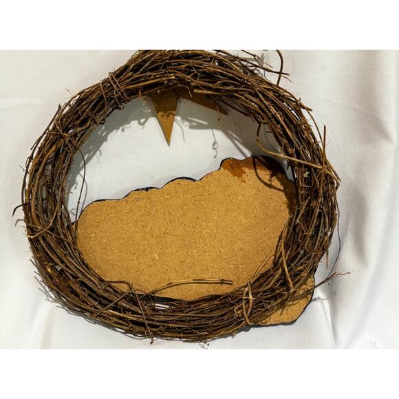 Nativity Shepard star of Bethlehem Jesus handmade Christmas Wooden Wreath 14” - Picture 3 of 5